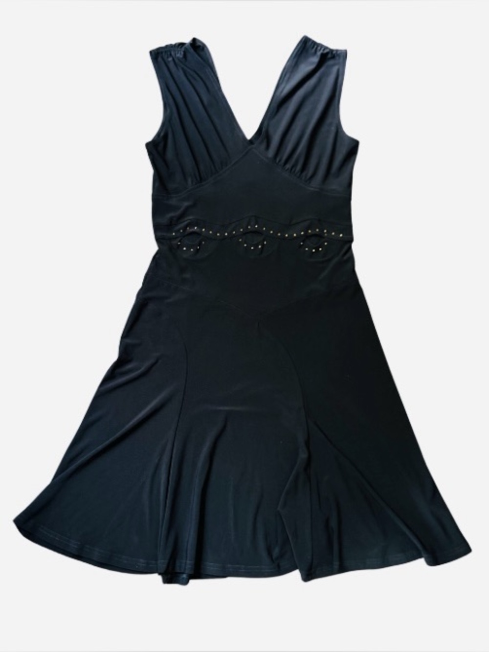 Joseph Ribkoff Elegant Black Sleeveless V-Neck Midi Dress